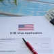 Illustrative picture showing application for USA H1B visa