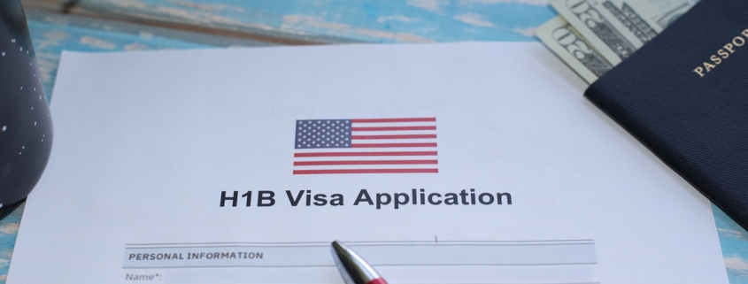 Illustrative picture showing application for USA H1B visa