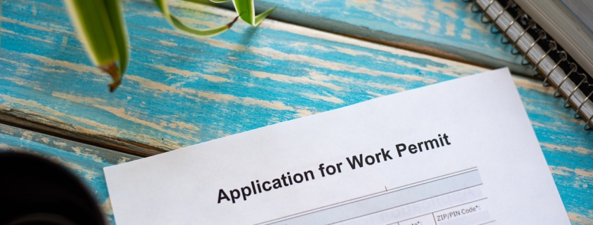 Illustrative picture of work permit application form